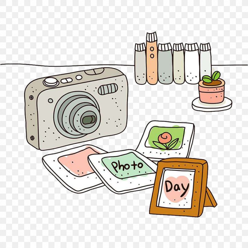 Cartoon Illustration, PNG, 1024x1024px, Camera, Area, Cartoon, Clip Art, Digital Cameras Download Free