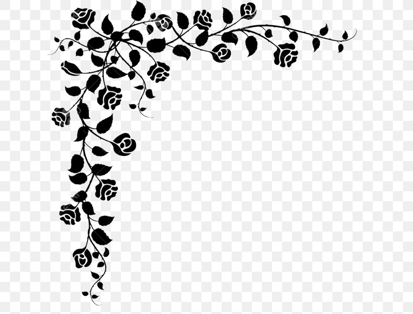 Floral Design Black And White Drawing Clip Art, PNG, 636x624px, Floral Design, Art, Black, Black And White, Branch Download Free