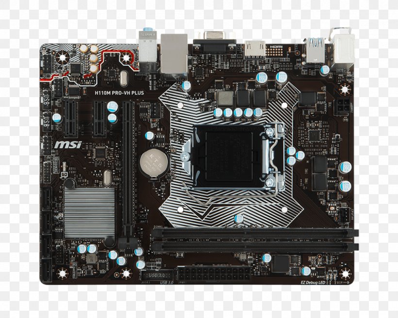 MSI H110M Intel H110 LGA 1151 Micro ATX Motherboard MicroATX, PNG, 1024x819px, Intel, Atx, Computer Component, Computer Hardware, Cpu Download Free