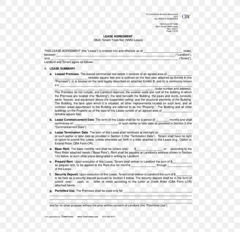 Cattle Net Lease Rental Agreement Contract Png 612x792px Cattle