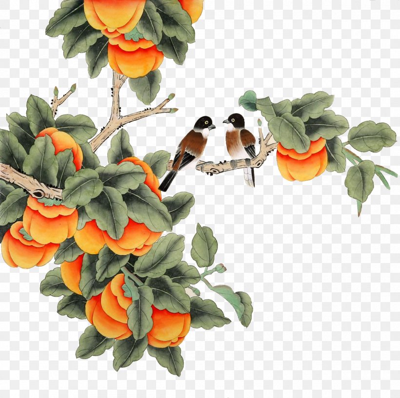 Japanese Persimmon Chinese Painting Gongbi, PNG, 1200x1196px, Japanese Persimmon, Art, Artificial Flower, Birdandflower Painting, Calligraphy Download Free