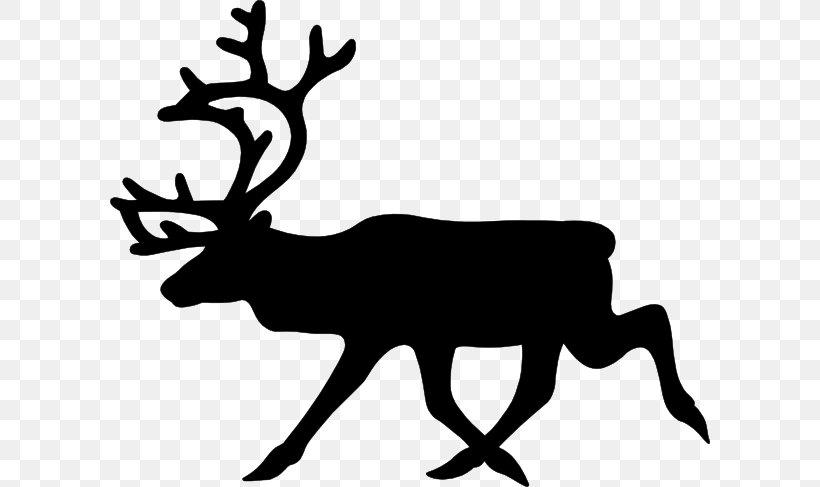 Reindeer Moose Black And White Clip Art, PNG, 600x487px, Reindeer, Antler, Black, Black And White, Computer Download Free