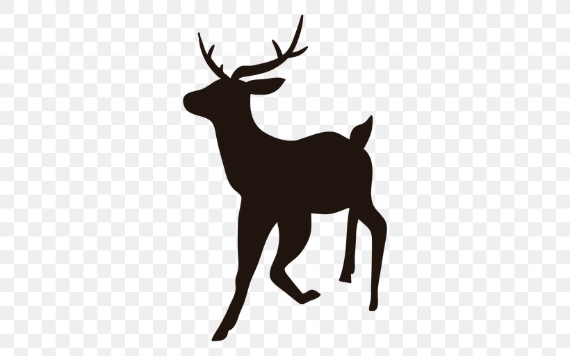 Reindeer Silhouette Image Santa Claus, PNG, 512x512px, Reindeer, Antelope, Antler, Christmas Day, Deer Download Free