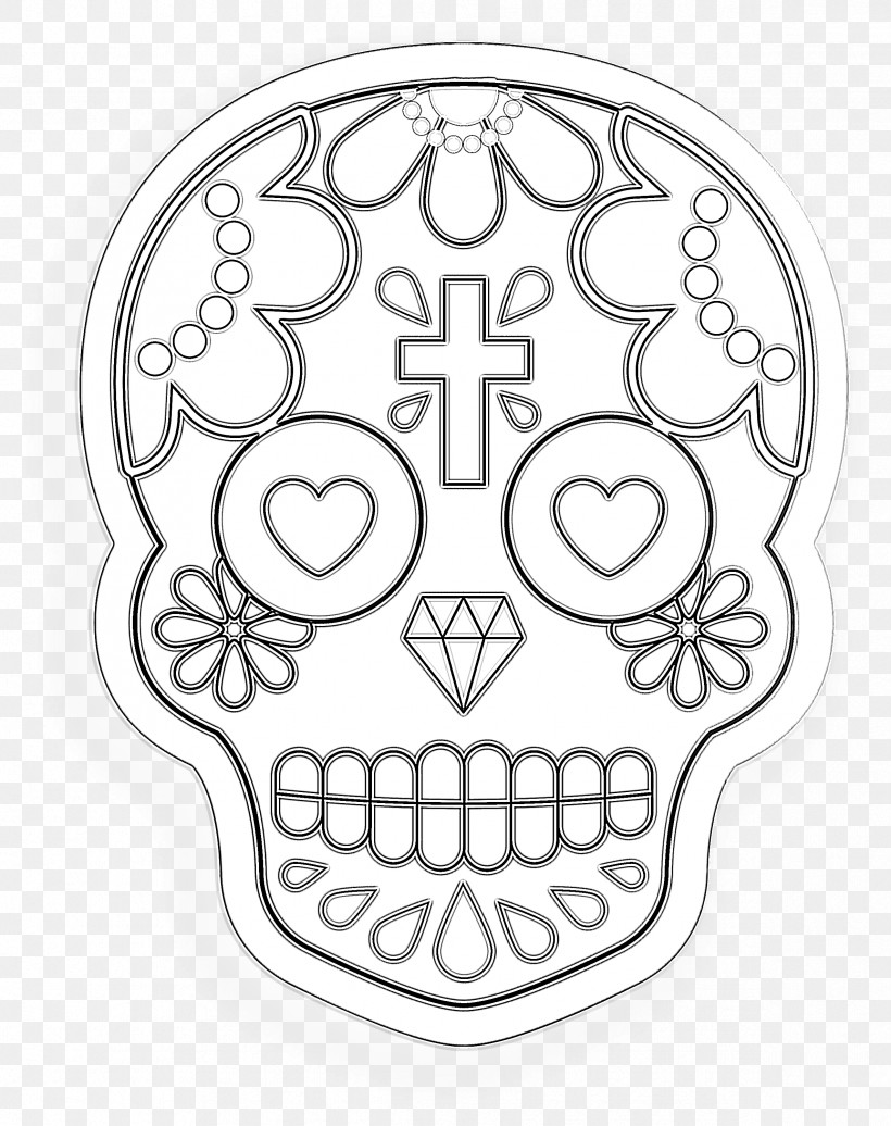 Skull Mexico, PNG, 2374x3000px, Skull, Area, Line, Line Art, Meter Download Free