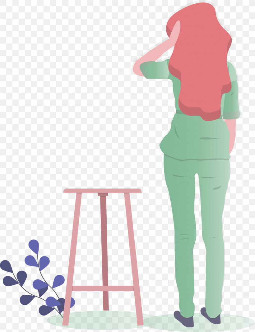 Girl Art, PNG, 2302x3000px, Girl, Art, Bar Stool, Chair, Desk Download Free