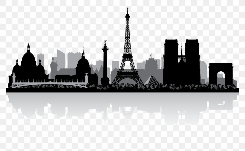 Paris Skyline Silhouette Royalty-free, PNG, 1785x1107px, Paris, Black And White, City, Drawing, France Download Free