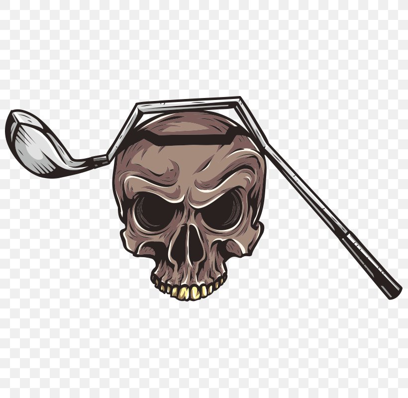 Golf Decal Bumper Sticker Skull, PNG, 800x800px, Golf, Bone, Bumper Sticker, Decal, Golf Clubs Download Free