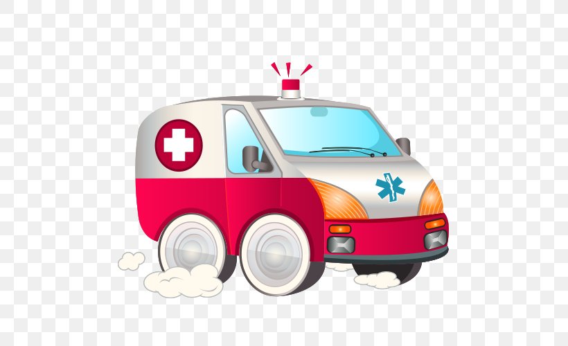 Ambulance Royalty-free Emergency Vehicle Illustration, PNG, 500x500px, Ambulance, Automotive Design, Brand, Car, Cartoon Download Free