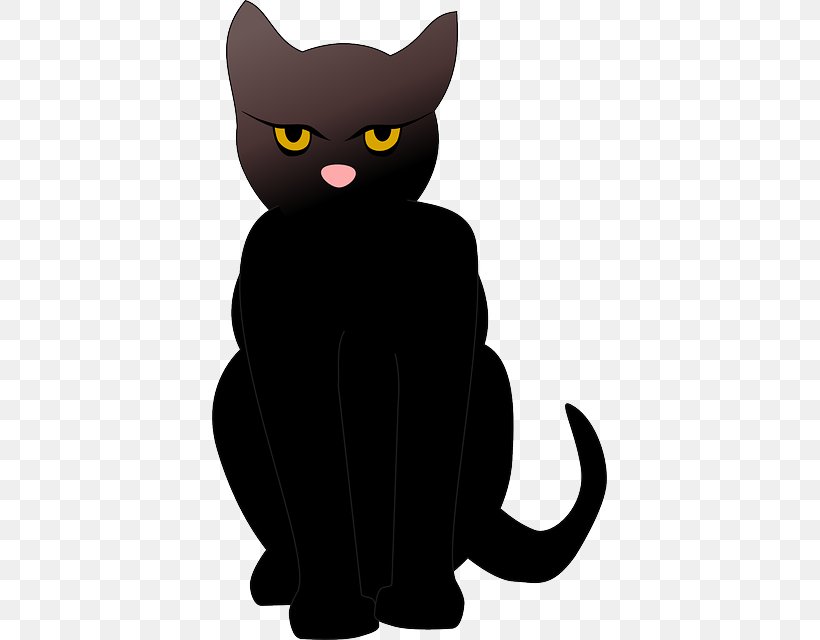 Black Cat Clip Art Black Panther Kitten, PNG, 395x640px, Cat, Black, Black Cat, Black Panther, Bombay Download Free