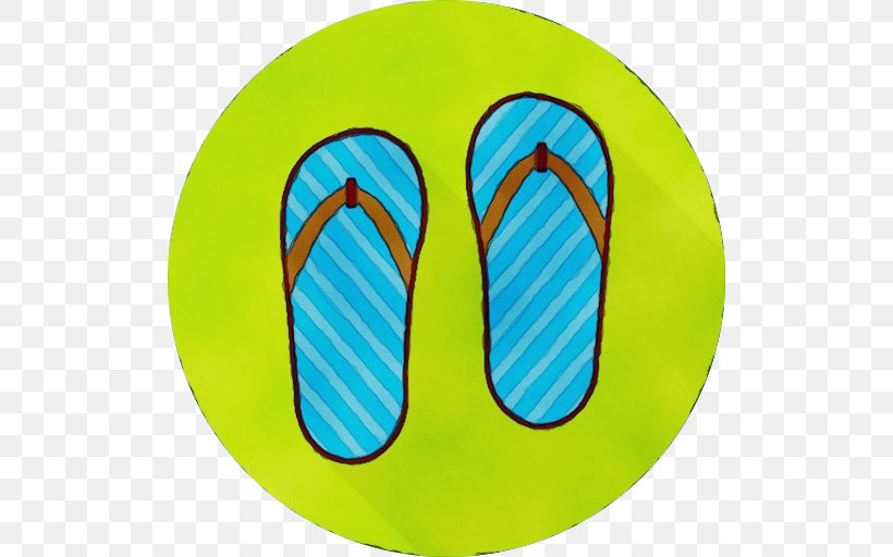 Flip-flops Footwear Yellow Green Slipper, PNG, 512x512px, Watercolor, Flipflops, Footwear, Green, Oval Download Free