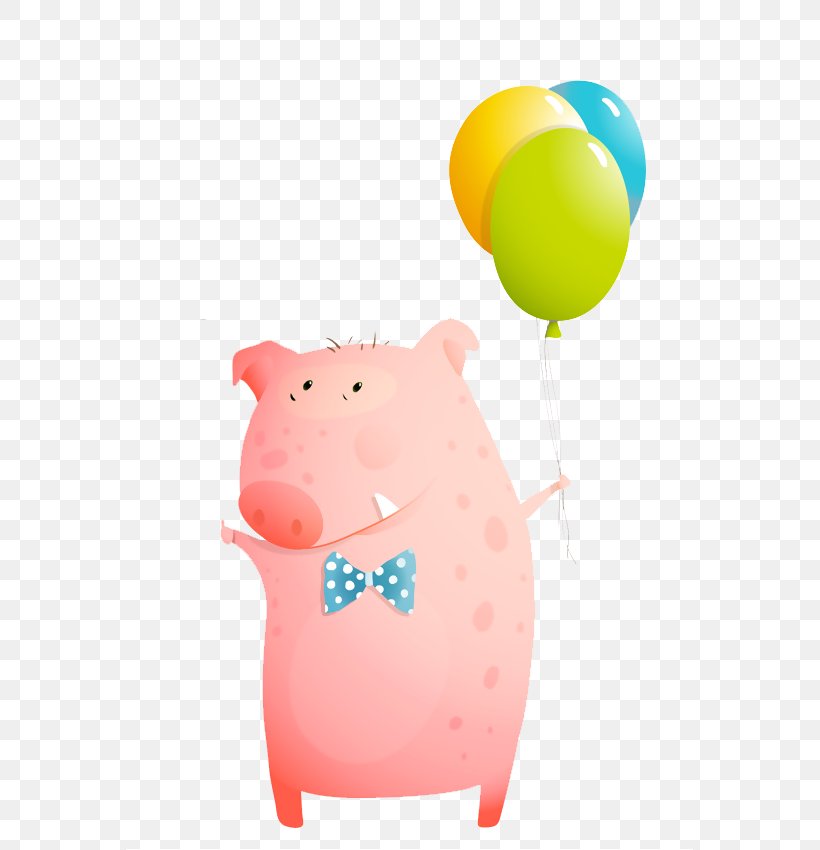 Pig Greeting & Note Cards Birthday, PNG, 567x850px, Pig, Balloon, Birthday, Cartoon, Child Download Free
