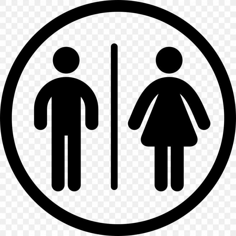 Public Toilet Bathroom Gender Symbol, PNG, 980x980px, Public Toilet, Area, Bathroom, Black And White, Brand Download Free