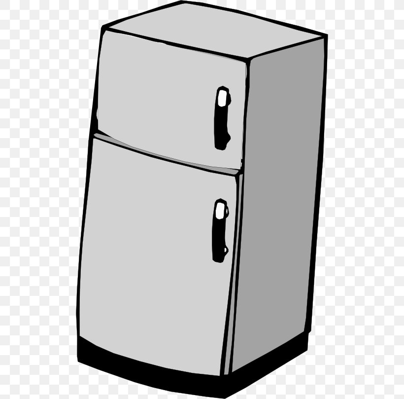 Refrigerator Clip Art, PNG, 512x809px, Refrigerator, Area, Black And White, Freezers, Home Appliance Download Free