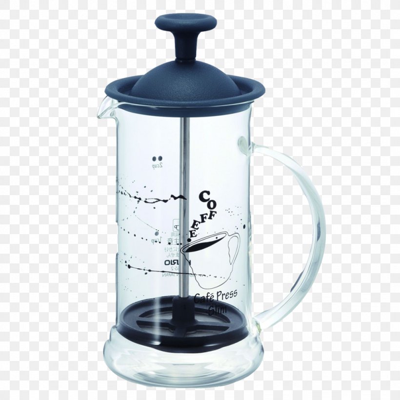 Hario CPSS-2TB Cafépress Slim Coffee And Tea Press Hario Cafe Press Slim French Presses, PNG, 1024x1024px, Coffee, Brewed Coffee, Cafe, Coffeemaker, Cup Download Free