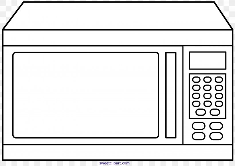 Microwave Ovens Clip Art, PNG, 5928x4197px, Microwave Ovens, Area, Black, Black And White, Brand Download Free