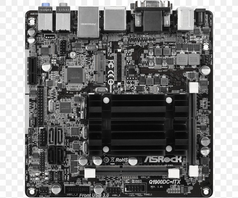 Mini-ITX Motherboard ASRock Q1900DC-ITX Central Processing Unit, PNG, 1200x1000px, Miniitx, Asrock, Asrock Q1900dcitx, Atx, Celeron Download Free