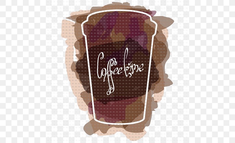 Coffee Cup Cafe Watercolor Painting, PNG, 500x500px, Coffee, Brand, Brown, Cafe, Cartoon Download Free