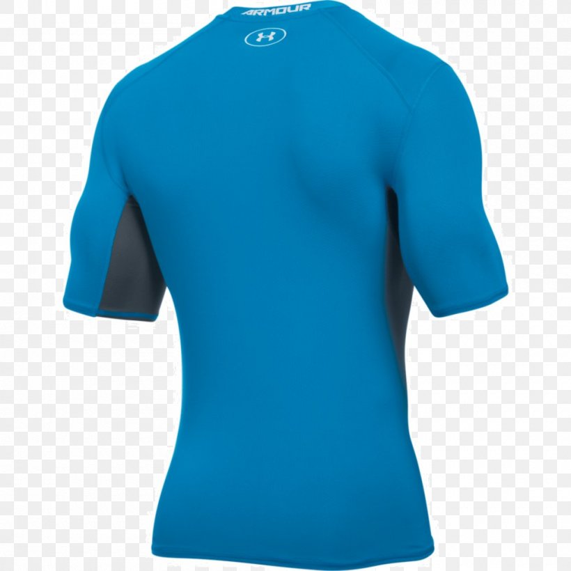 T-shirt Sleeve Under Armour Top Active Shirt, PNG, 1000x1000px, Tshirt, Active Shirt, Aqua, Blue, Electric Blue Download Free