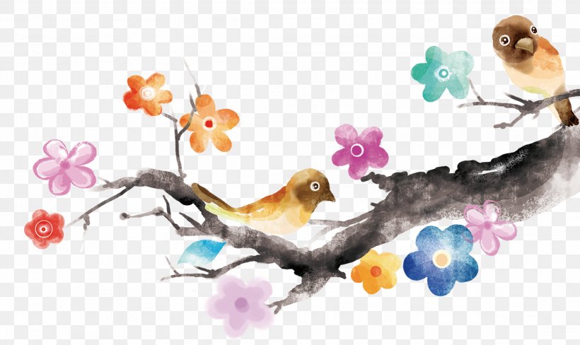 Ink Watercolor Painting Taobao, PNG, 2192x1307px, Ink, Art, Branch, Coreldraw, Flower Download Free