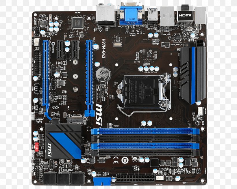 LGA 1150 MSI H97M-G43, PNG, 1024x819px, Lga 1150, Chipset, Computer Accessory, Computer Case, Computer Component Download Free