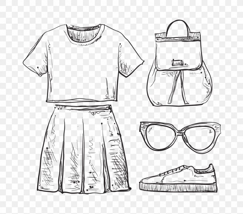 Drawing Clothing Dress Royalty-free, PNG, 1042x920px, Drawing, Area, Artwork, Black And White, Clothing Download Free