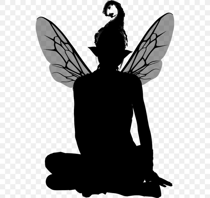 Fairy Silhouette Clip Art, PNG, 541x774px, Fairy, Art, Black And White, Butterfly, Drawing Download Free