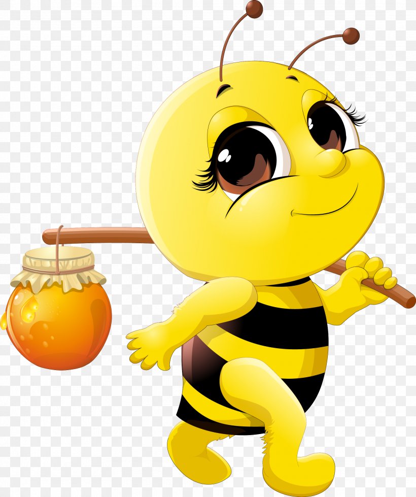 Honey Bee Cartoon Clip Art, PNG, 2022x2416px, Bee, Beehive, Bumblebee, Cartoon, Drawing Download Free