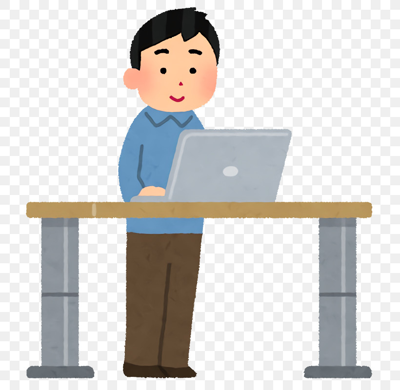 Cartoon Standing Desk Job Computer Desk, PNG, 800x800px, Cartoon, Computer Desk, Desk, Furniture, Job Download Free