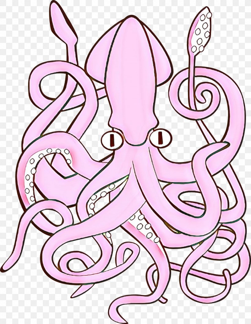 Pink Octopus Giant Pacific Octopus Line Art, PNG, 992x1280px, Cartoon, Giant Pacific Octopus, Line Art, Octopus, Pink Download Free