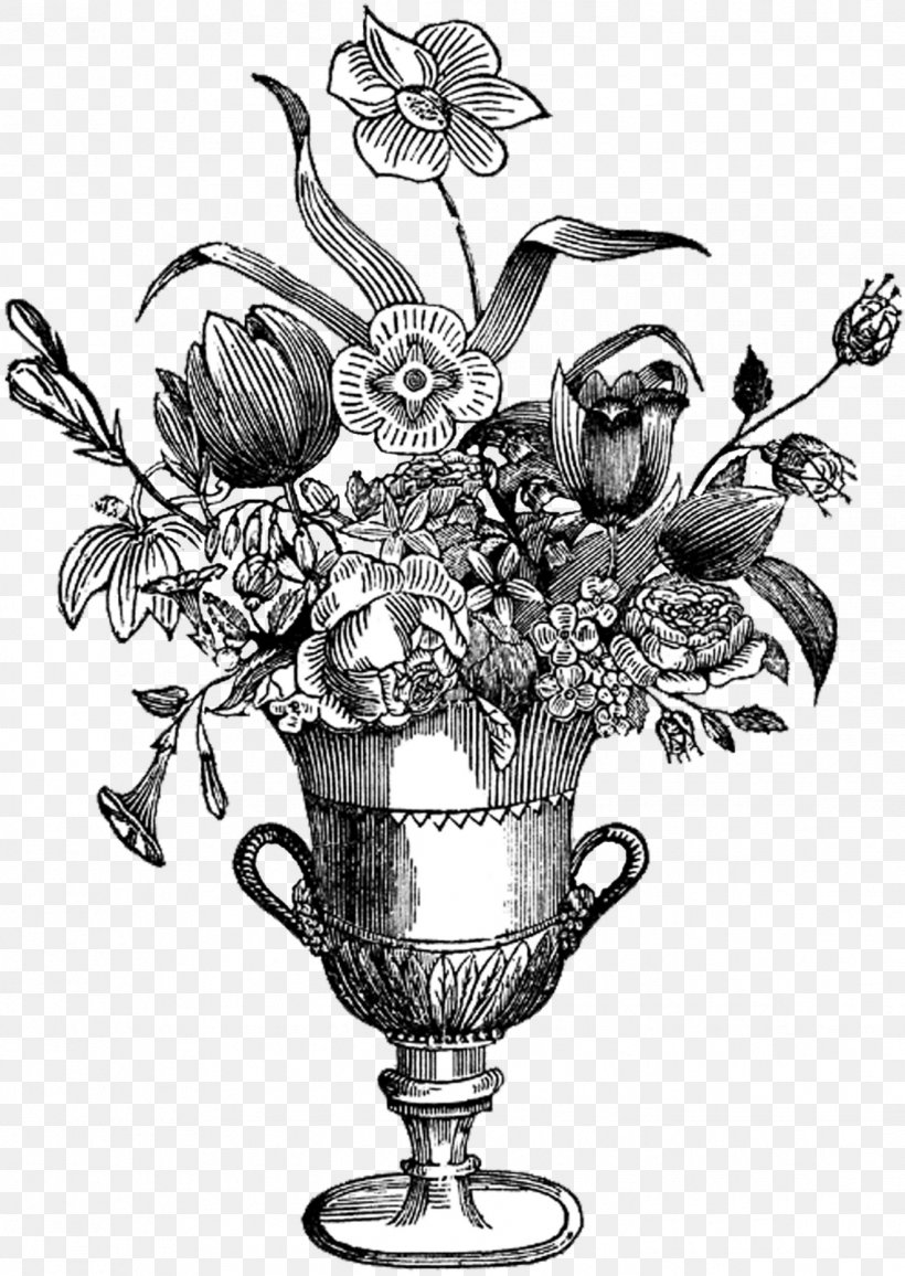 Vase Drawing Clip Art, PNG, 1134x1600px, Vase, Art, Black And White, Drawing, Drinkware Download Free