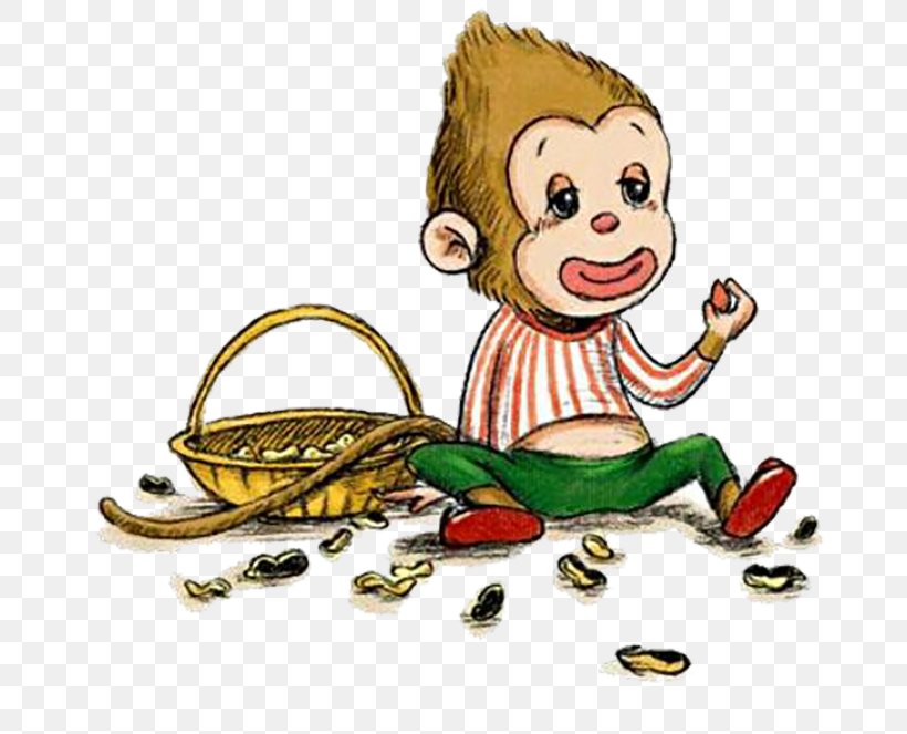 Ape Monkey Peanut, PNG, 700x663px, Ape, Art, Cartoon, Fictional Character, Food Download Free
