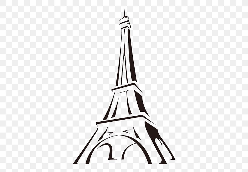 Eiffel Tower Cartoon Drawing Clip Art, PNG, 750x571px, Eiffel Tower, Black, Black And White, Brand, Cartoon Download Free