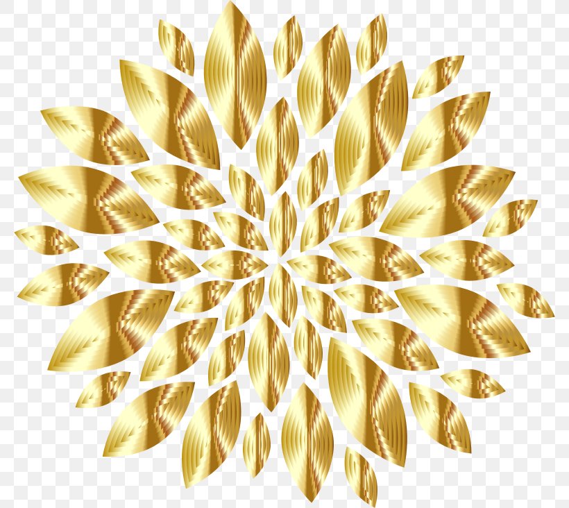 Flower Petal Gold Clip Art, PNG, 780x732px, Flower, Color, Commodity, Gold, Metallic Color Download Free