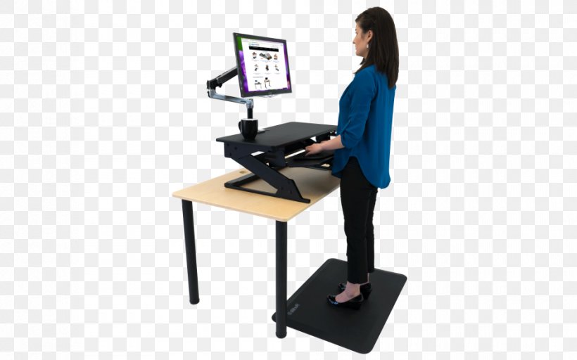 Standing Desk Standing Desk Sit-stand Desk Office Supplies, PNG, 940x587px, Desk, Balance, Bene Ag, Computer Monitor Accessory, Exercise Machine Download Free