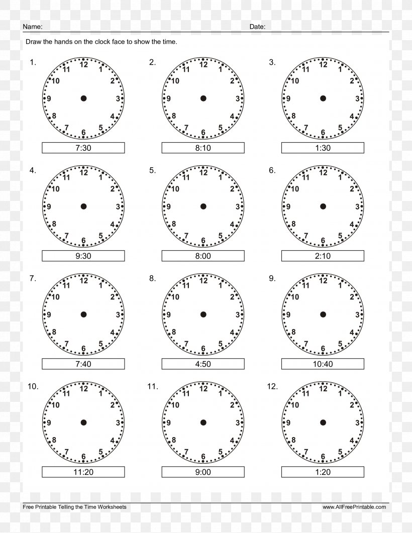 Clock Face Hour First Grade Education, PNG, 2550x3300px, 24hour Clock, Clock Face, Area, Black And White, Clock Download Free