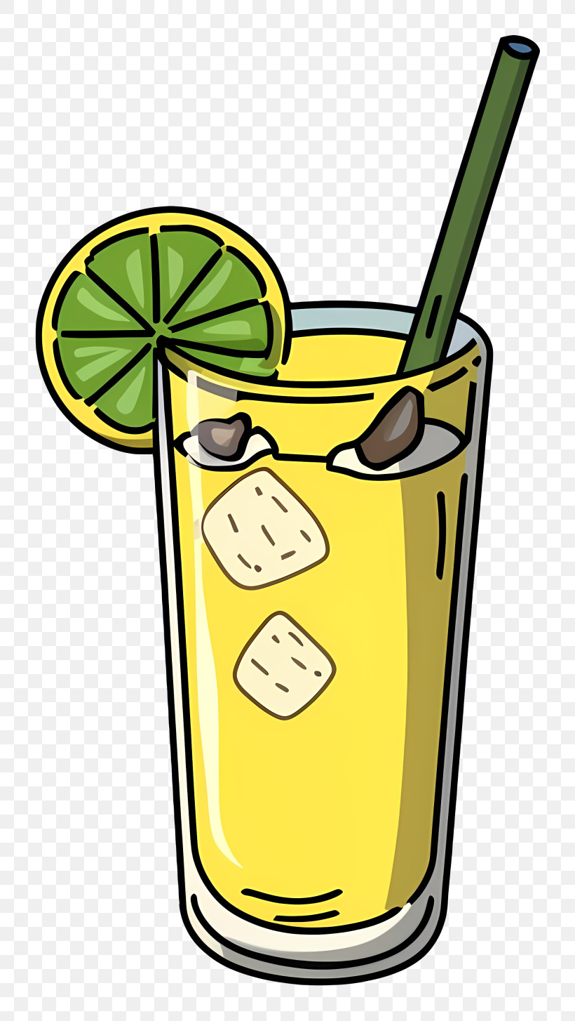 Cartoon - Lemonade Glass With Lime Garnish, PNG, 2048x3632px, Cartoon ...