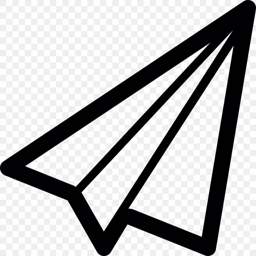Airplane Paper Plane, PNG, 1024x1024px, Airplane, Area, Black And White, Decal, Email Download Free