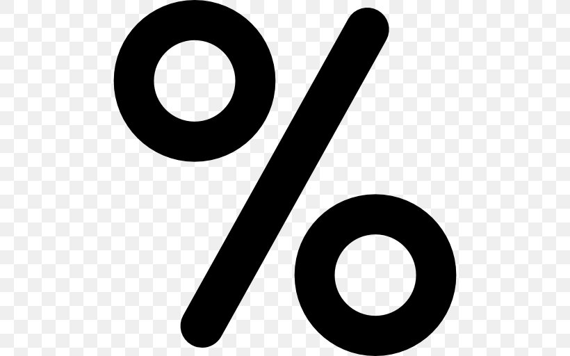 Percent Sign Percentage Symbol, PNG, 512x512px, Percent Sign, Area, Black And White, Brand, Discounts And Allowances Download Free