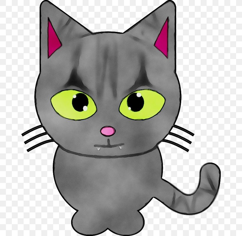Cat Small To Medium-sized Cats Cartoon Whiskers Korat, PNG, 676x800px, Watercolor, Cartoon, Cat, Head, Korat Download Free