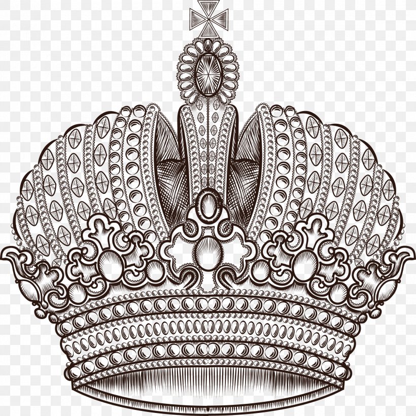 Imperial Crown Euclidean Vector, PNG, 2320x2322px, Crown, Black And White, Computer Graphics, Fashion Accessory, Hair Accessory Download Free