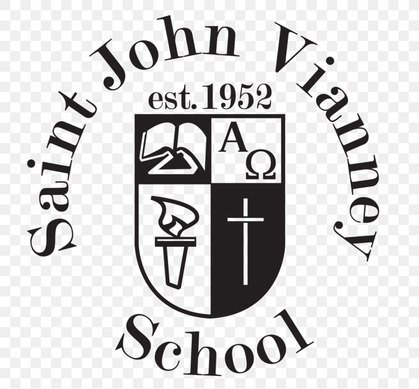 St. John Vianney High School St John Vianney School Logo Saint, PNG, 768x761px, School, Area, Black, Black And White, Brand Download Free