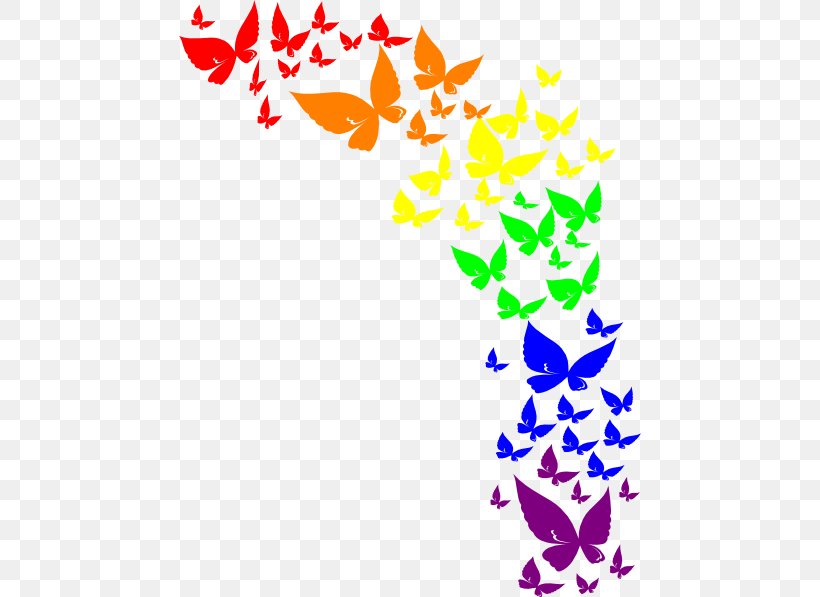 Butterfly Rainbow Clip Art, PNG, 462x597px, Butterfly, Area, Art, Artwork, Blog Download Free