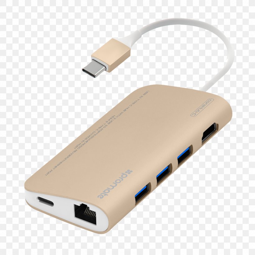 Adapter Ethernet Hub USB-C USB Hub, PNG, 900x900px, Adapter, Cable, Card Reader, Computer Hardware, Computer Port Download Free