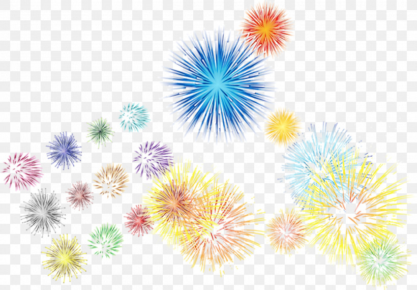 Fireworks Font Plant Wildflower, PNG, 2500x1740px, Watercolor, Fireworks, Paint, Plant, Wet Ink Download Free