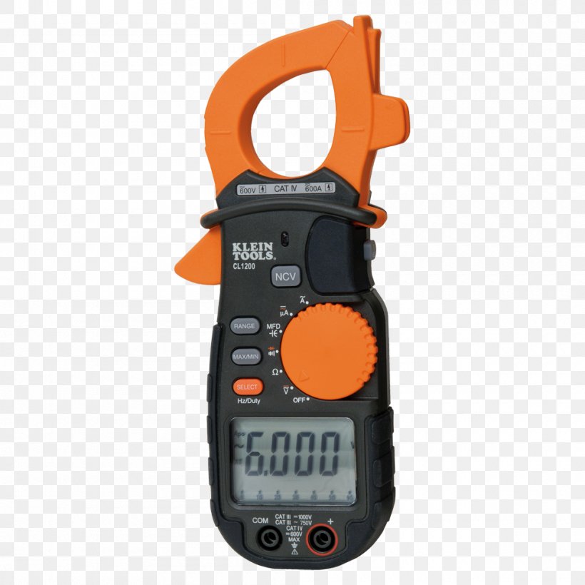 Current Clamp Multimeter Klein Tools True RMS Converter, PNG, 1000x1000px, Current Clamp, Alternating Current, Ammeter, Direct Current, Electrician Download Free