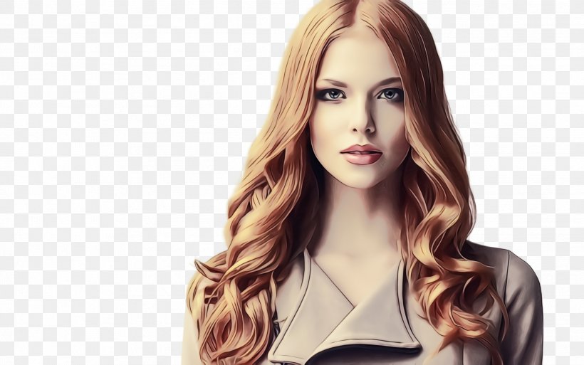 Hair Face Blond Hairstyle Long Hair, PNG, 2528x1584px, Watercolor, Beauty, Blond, Chin, Eyebrow Download Free