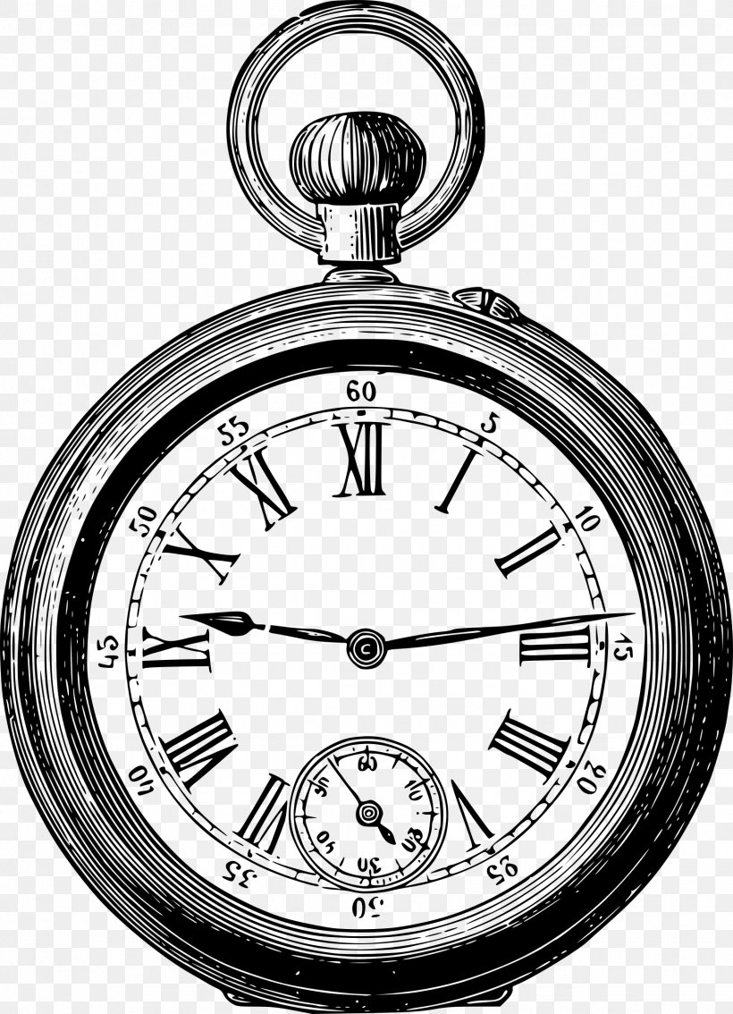 Pocket Watch Clip Art, PNG, 1735x2400px, Pocket Watch, Antique, Black And White, Clock, Home Accessories Download Free