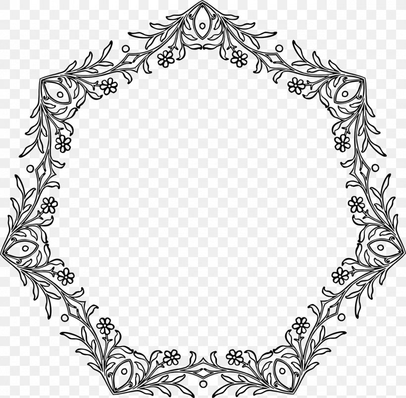 Picture Frames Floral Design Clip Art, PNG, 1280x1258px, Picture Frames, Area, Art, Black And White, Body Jewelry Download Free