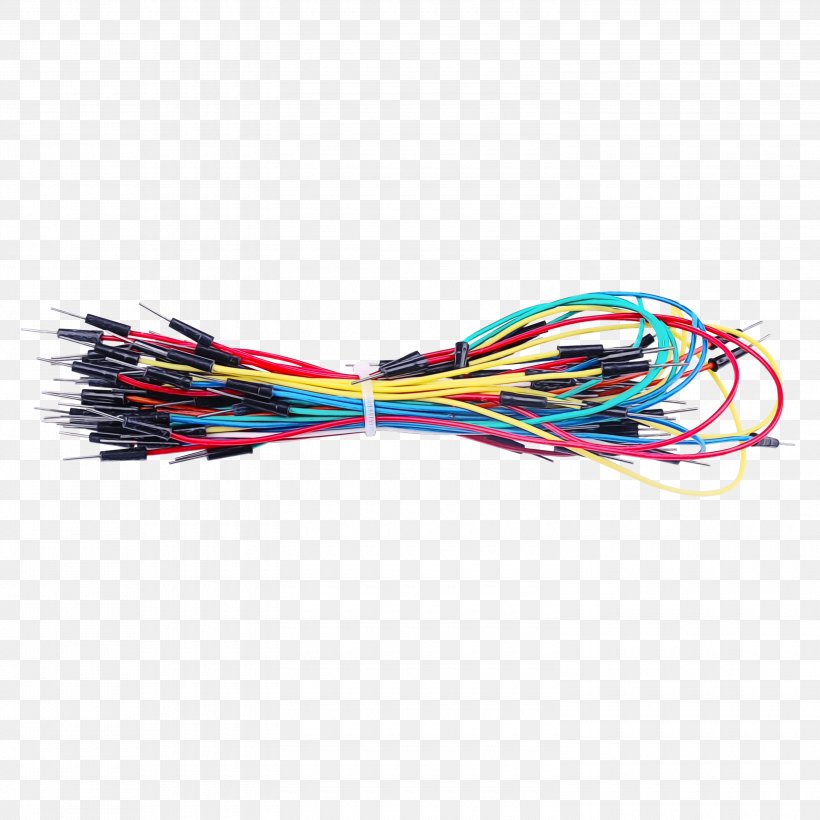 Electricity, PNG, 3000x3000px, Watercolor, Breadboard, Cable, Electrical Cable, Electrical Connector Download Free