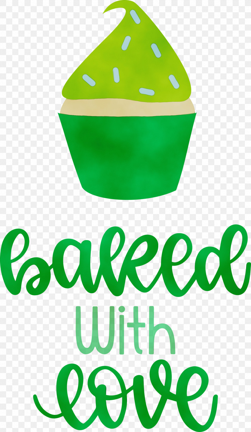 Logo Green Leaf Meter Line, PNG, 1740x3000px, Baked With Love, Biology, Cupcake, Food, Green Download Free